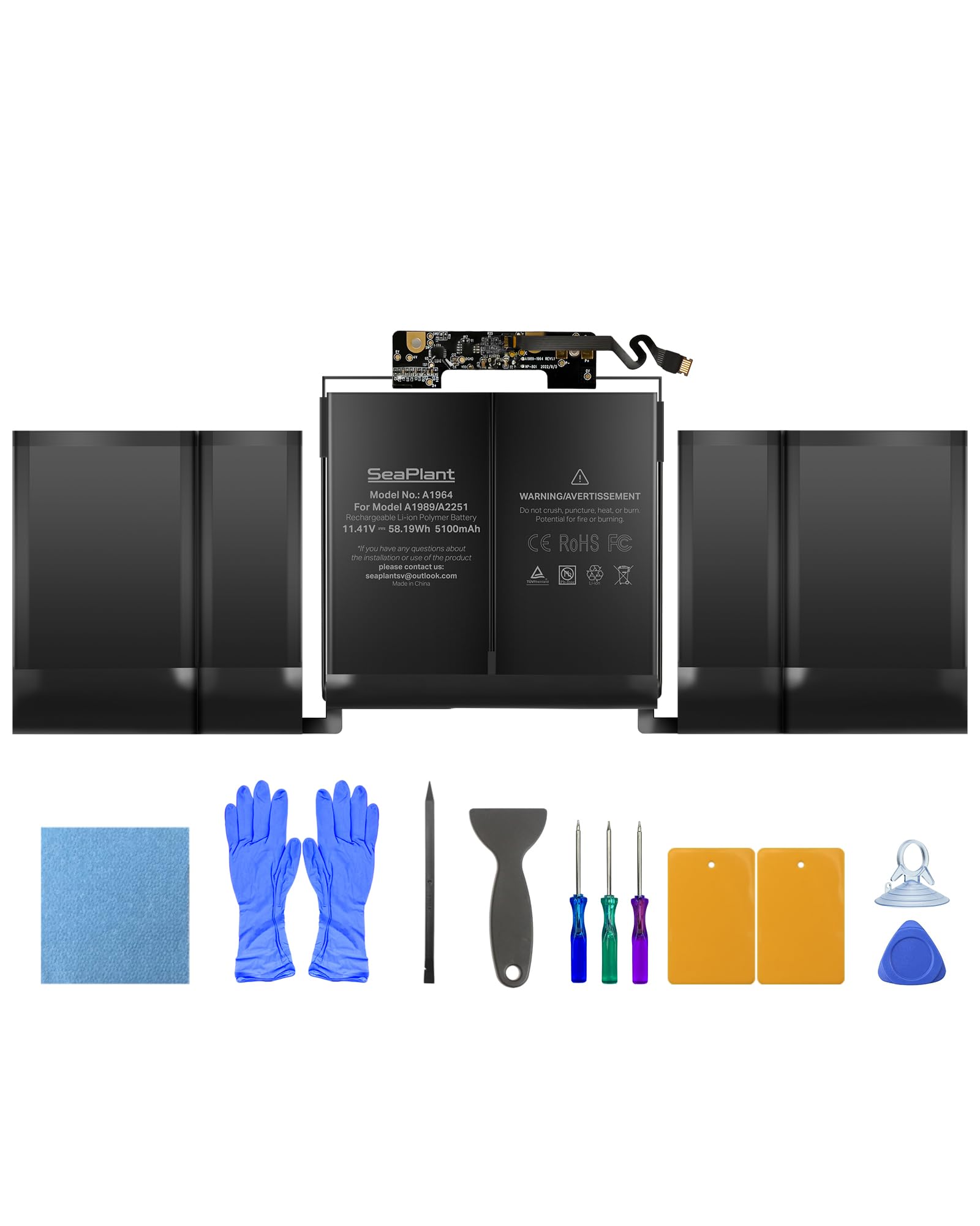SeaPlant A1989 Battery Replacement for MacBook Pro 13-inch A1989(2018,2019) A2251(2020) A1964 Battery