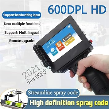 M10 Handheld Small Inkjet Printer, Date Batch Number Qr Code Coding Machine, 600dpi Ultra-Clear Printing, Multi-Lingual