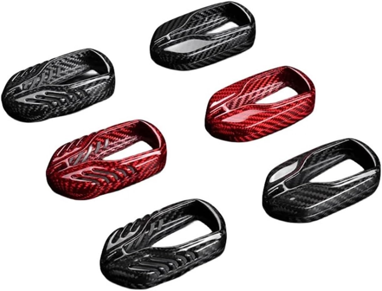 Real Carbon Fiber Key Fob Cover Protector Shell Compatible with Maserati Quattroporte,Ghibli,2017-up Levante Keyless Smart Key(Style 3)