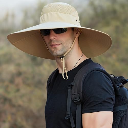 Miniatura 10 de Sombrero de sol de ala ancha para hombres y mujeres, protección UV, ventilado, sombreros de verano para pesca, senderismo, jardín, playa