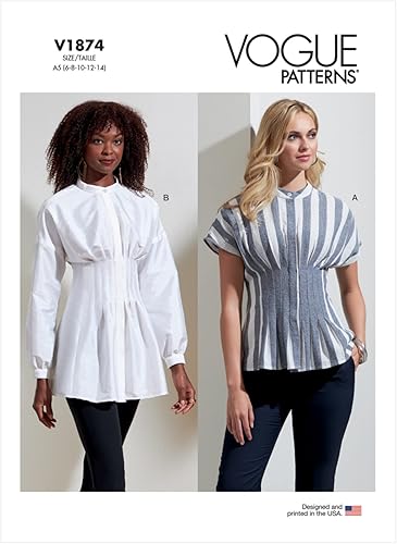 Miniatura 2 de Vogue Misses' - Kit de patrón de costura para tops acampanados, código V1874, tallas 16-18-20-22-24, multicolor