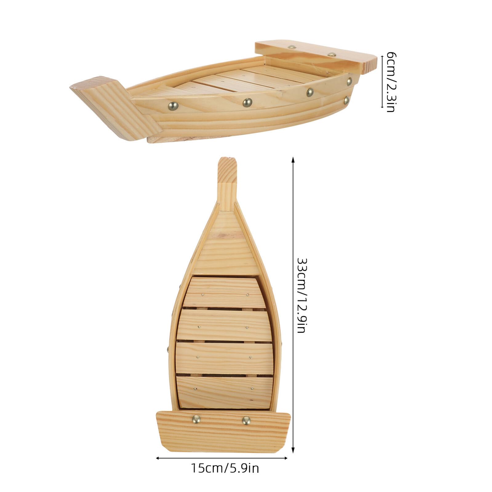 HEMOTON Bois Plat de Sushi, Style Japonerie, Forme Bateau