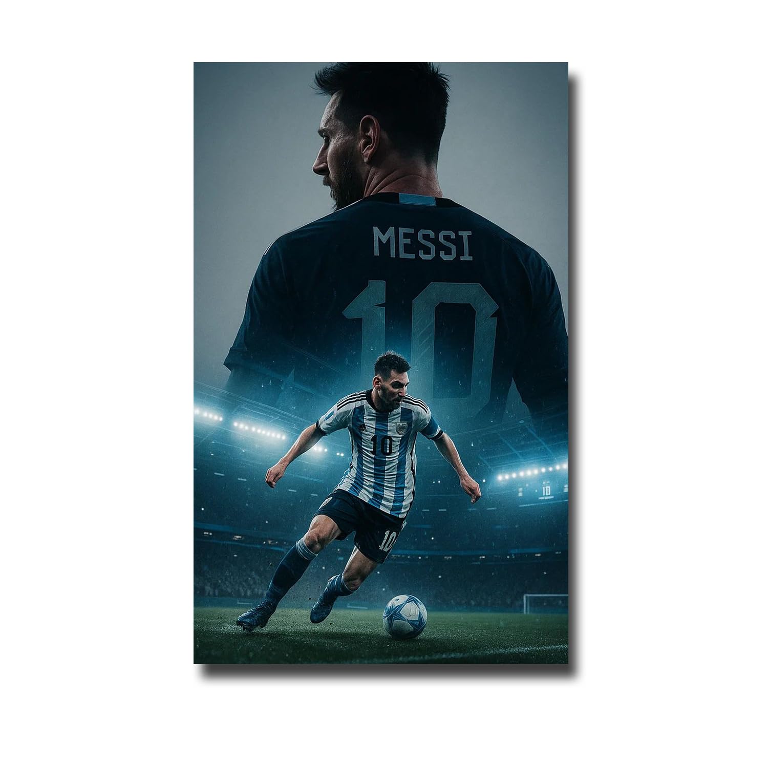 Football Fridge Magnet, Argentina Jersey Number 10, 8.5cm x 5.3cm, Sports Illustration Poster (9)-image-10
