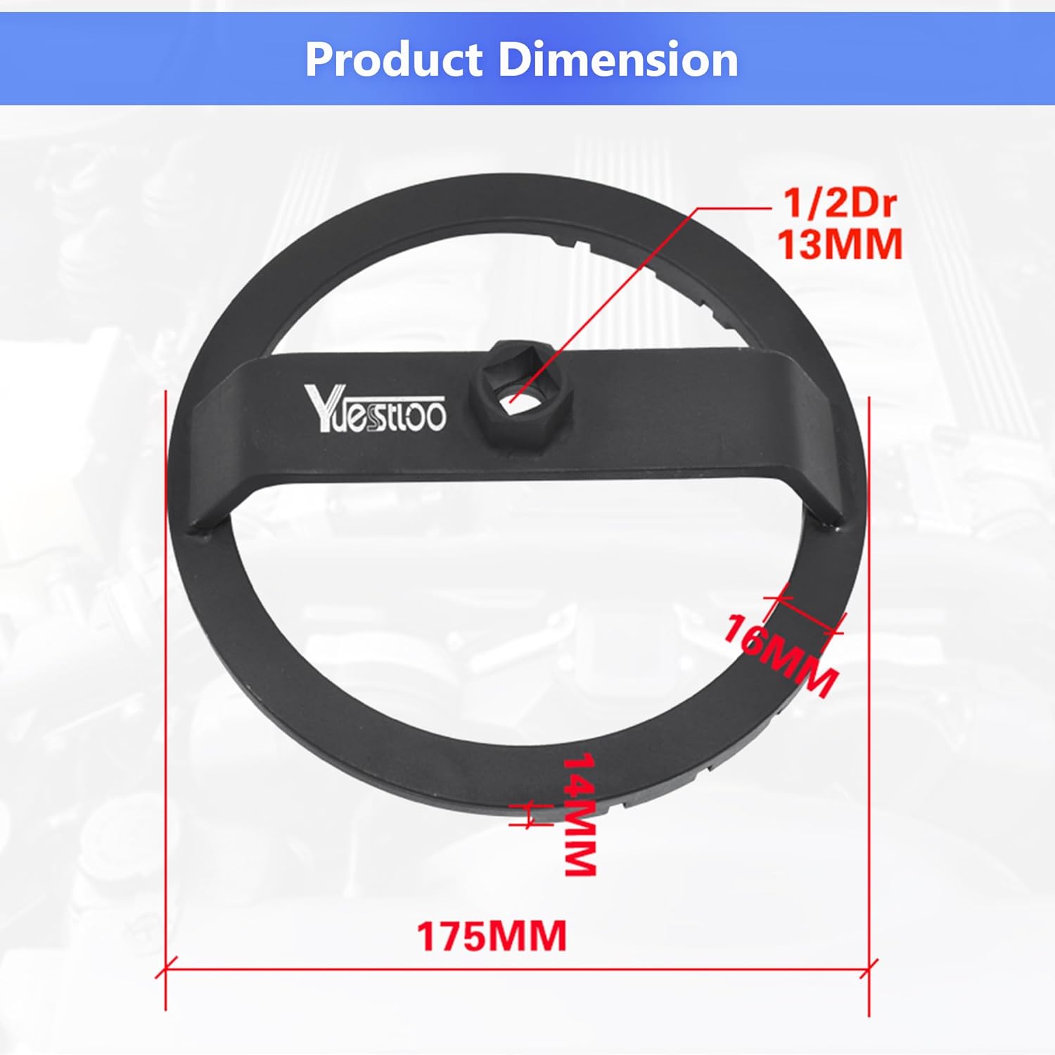 Fuel Tank Lid Removal Wrench Fuel Pump Sender Lock Ring Tool, Compatible with Toyota Tacoma Corolla Land Cruiser Yaris S/Base VIOS Lexus RX330 RX350 RX450h, with Gloves