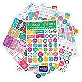 El juego de pegatinas de planificador incluye: 12 hoja de pegatinas de álbum de recortes diferentes., que puede ayudarlo a organizarse y al mismo tiempo, manteniendo la creatividad y la diversión.