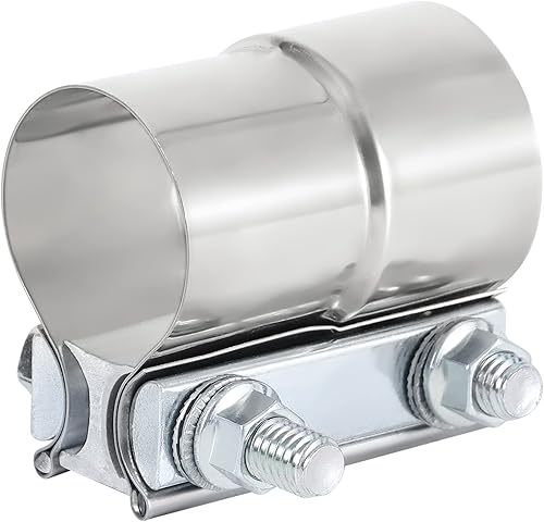 Abrazadera de escape de 2.0 pulgadas, acoplador de manguito de abrazadera de banda de escape de acero inoxidable (1 unidad)