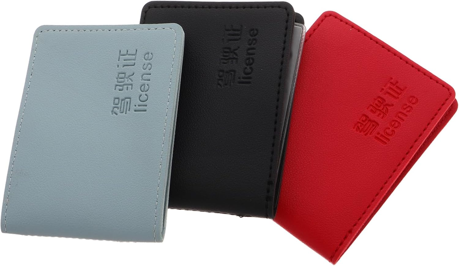 3pcs Driver's License Car Registration Holder Leather Case Integrated Design for Auto Documents