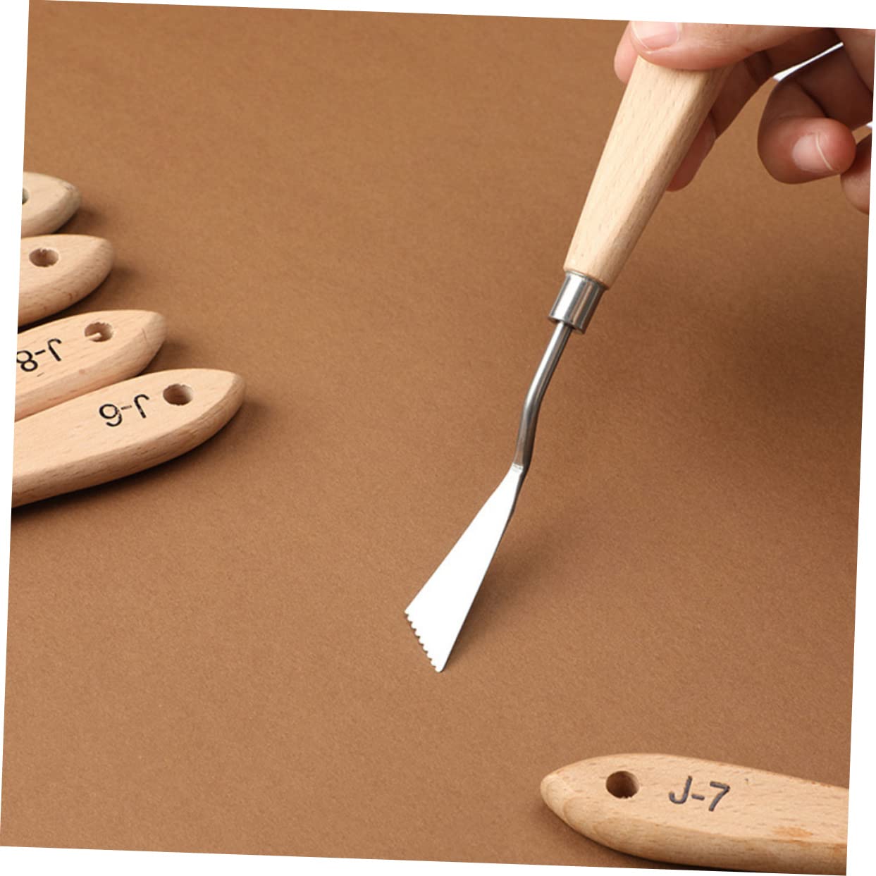 KALLORY Oil Painting Knife Combination 6pcs Palette Knives Scrapers Mixing Spatulas for Art Students