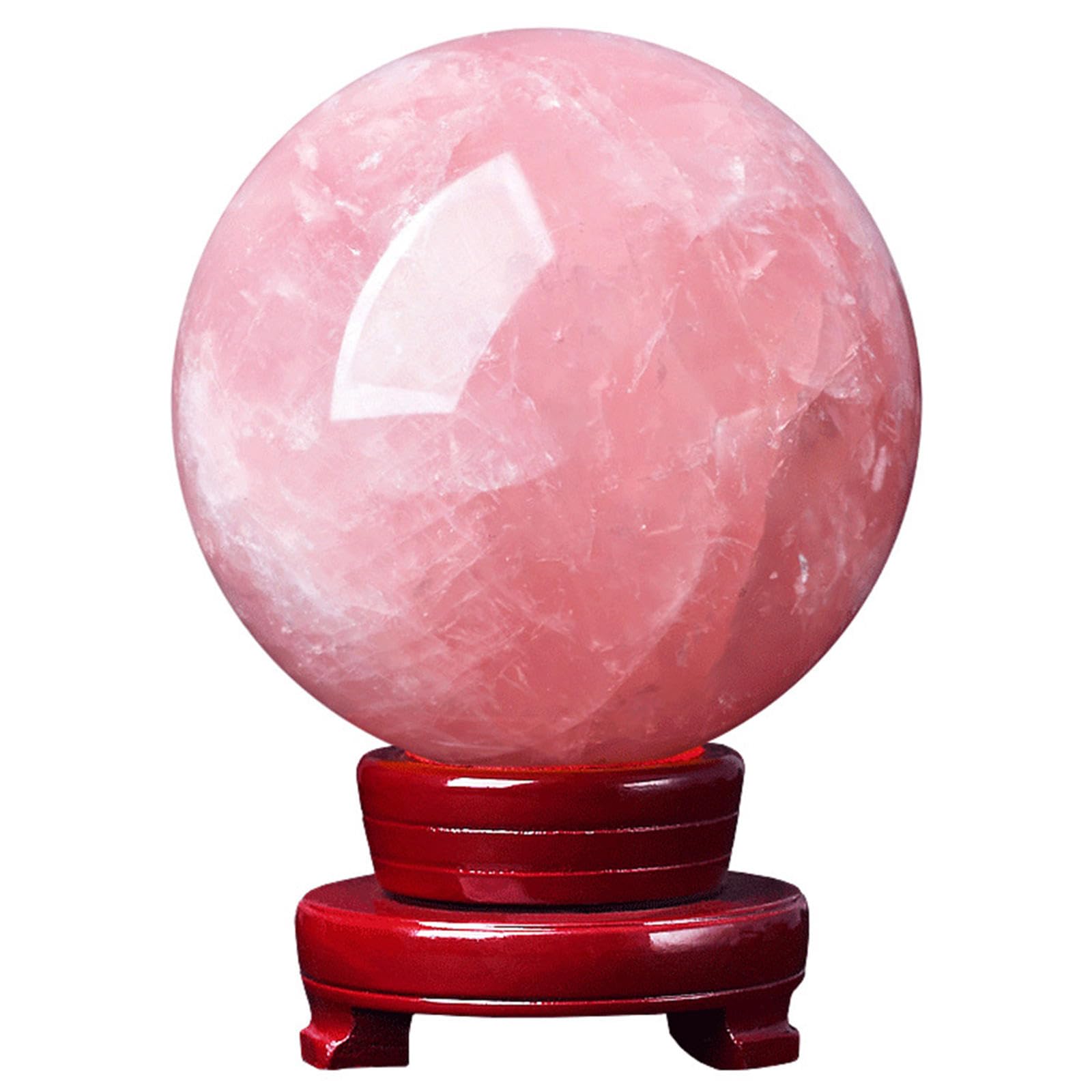 FOPURE Crystal Rough Rose Quartz Magic Stone Sphere Ball Beautiful, ball-4cm