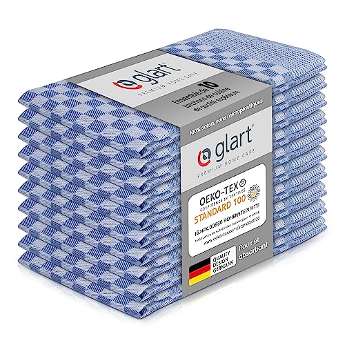Torchons de Cuisine, Lot de 10, À Damier Bleu