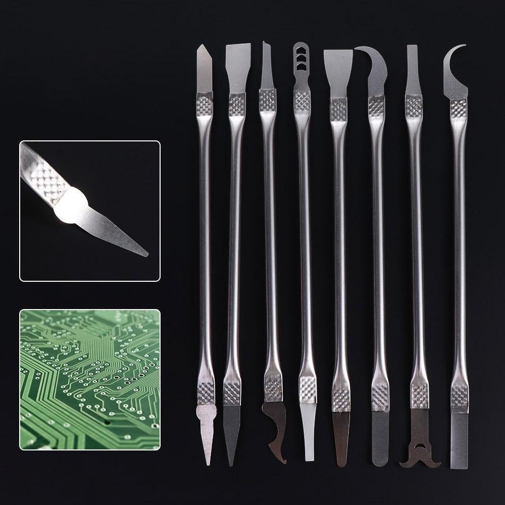 8Pcs Ultra Thin IC Chip CPU NAND Blade Mobile Phone Repair Opening Tool Metal Disassemble Pry for Pad Laptop Phone CPU LCD Screen Hand Tools Set Phone Disassemble Repair Tools