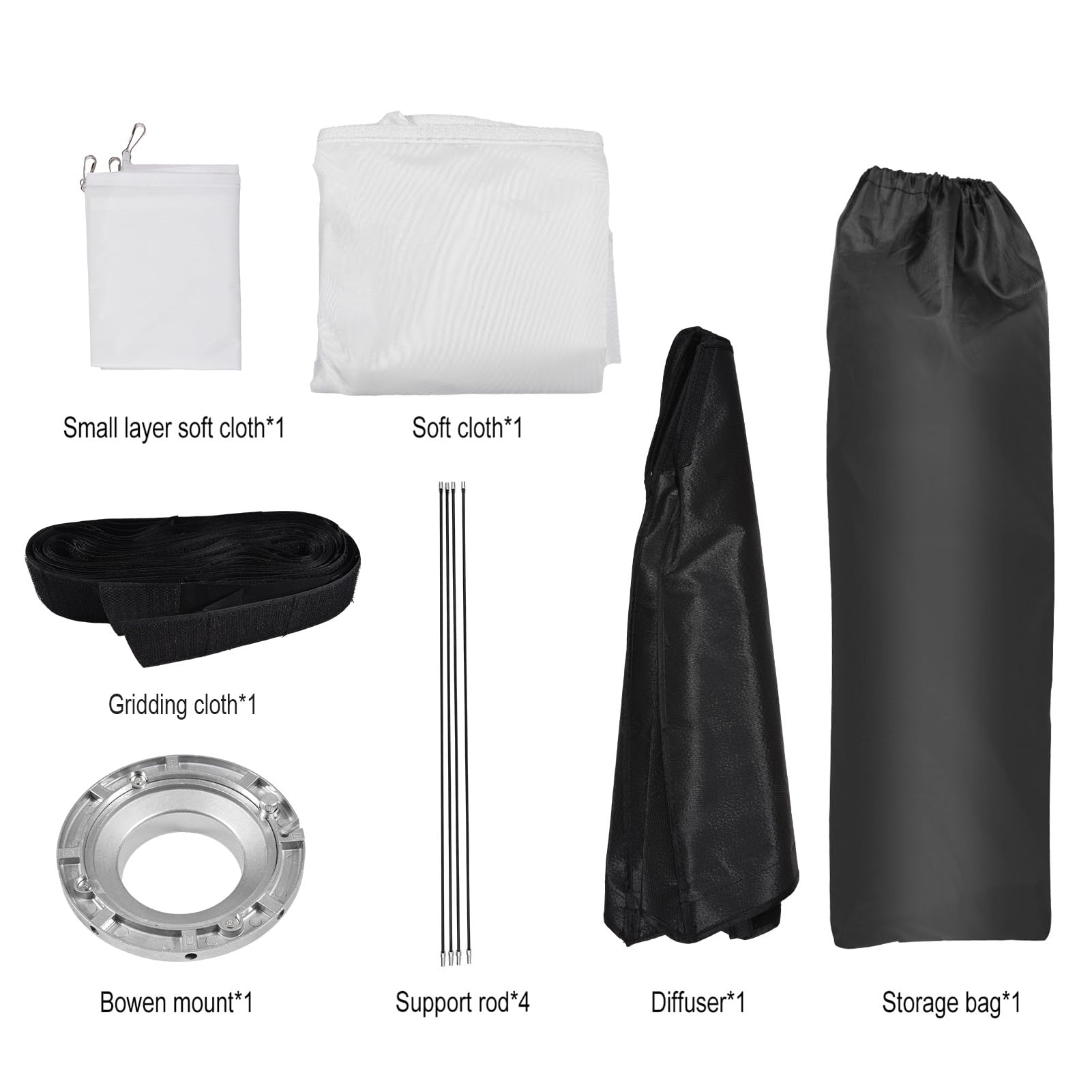 Andoer Softbox rectangular de 60 x 90 cm, con rejilla, paño suave y bolsa de almacenamiento para fotografía de productos, iluminación de estudio, transmisión en directo