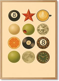 Framed Retro Collage Poster Canvas Print Art Vintage Style Collage Paint...