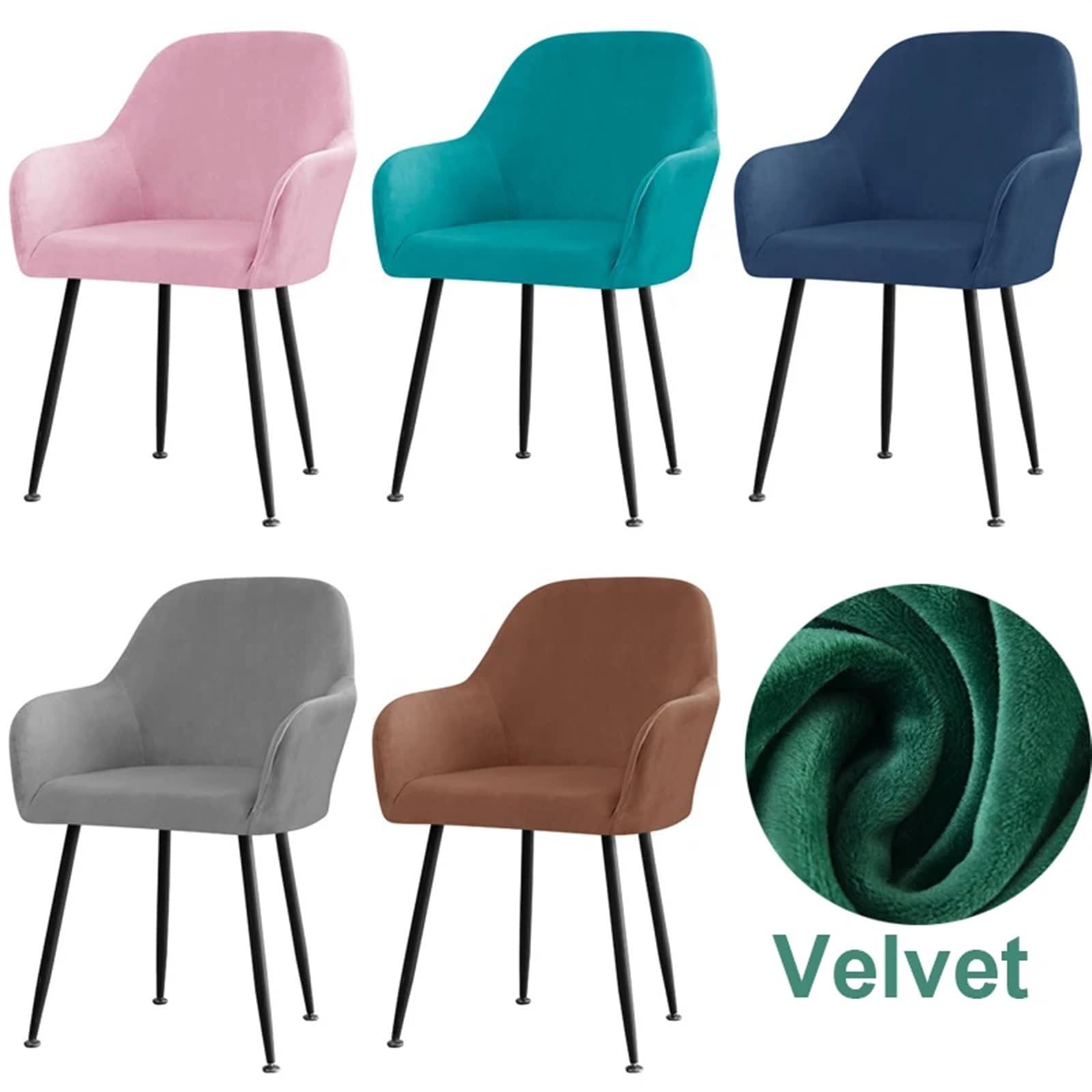 Coprisedie Elasticizzati Fodera for sedia da braccio Fodere for sedie da pranzo elastiche Fodere for sedie a dondolo da ufficio lavabili in tessuto Coprisedili for decorazioni for la casa per Sala da