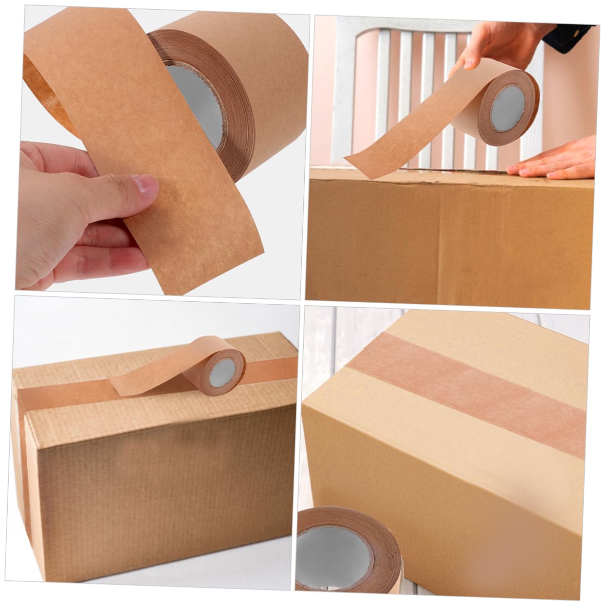 Lurrose 3 Set Di Nastro Sigillante in Carta Kraft Nastro Adesivo Di Supporto Per Scatole Di Imballaggio Nastro Per Spedizioni Ad Alta Resistenza 3 * 3