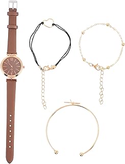 1 Conjunto Conjunto De Pulseiras De Relógios Femininos Ternos Femininos Pulseiras Para Mulheres Relógio De Pulso De Quartzo Relógio De Pulso Feminino Relógio De Presente