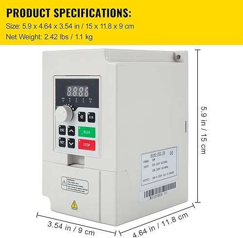 Miniatura 7 de Happybuy Unidad de frecuencia variable, Entrada de CA 220V 3KW Frecuencia Variable CNC Drive Inverter Convertidor, VFD 4HP Entrada de 1 o 3 fases,