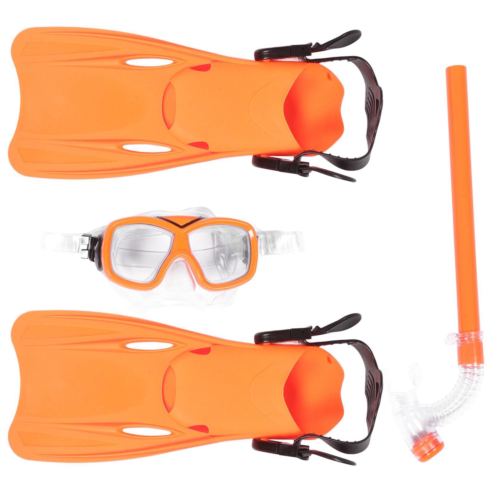 Kit de Snorkeling Garçon et Filles Léger en Plastique Orange Masque de Plongée et Tuba, Design Simple pour Réduire la Fatigue Mâchoire, pour Natation