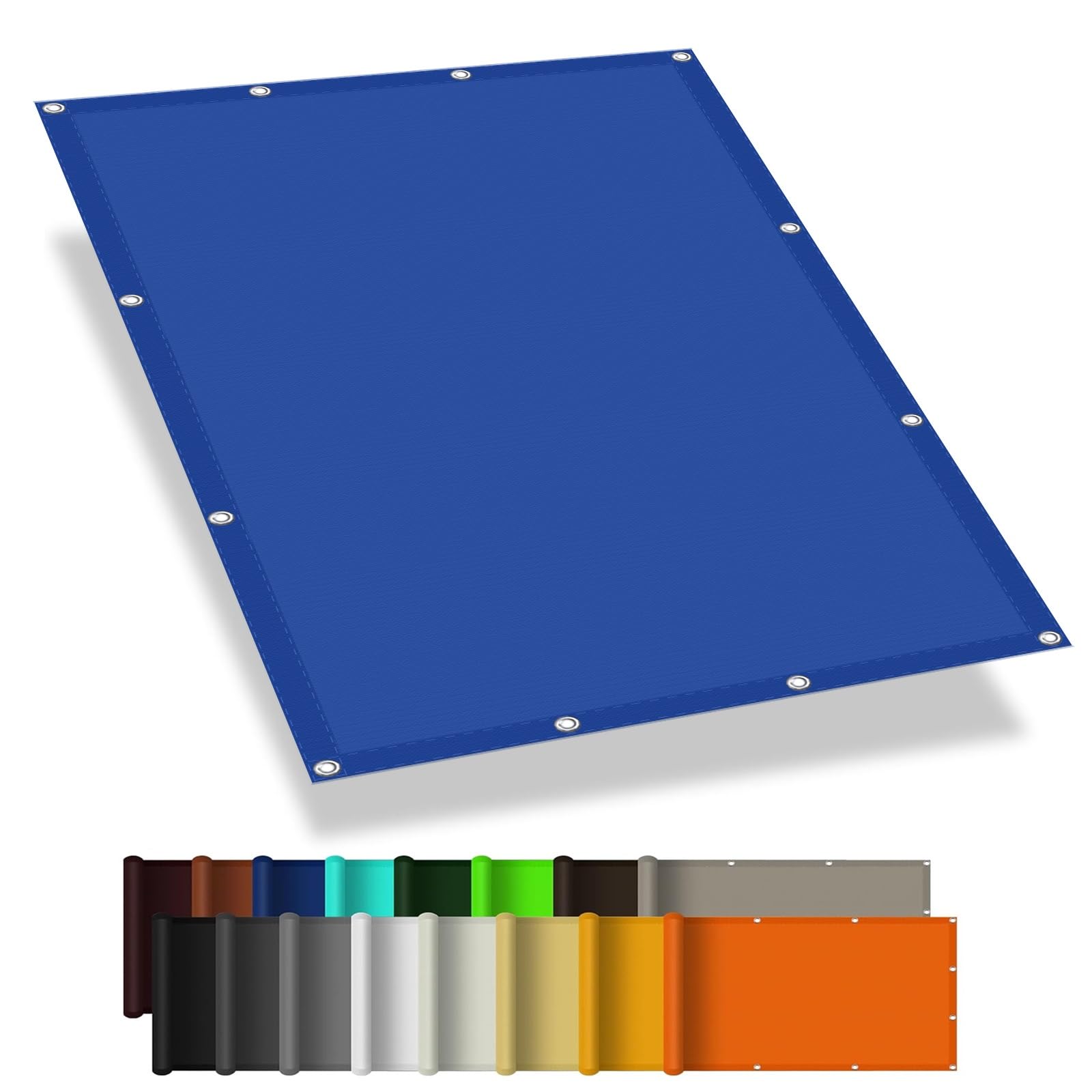 Voile d'ombrage carrée pour balcon et serre 2x6m toile bleu foncé anti-UV