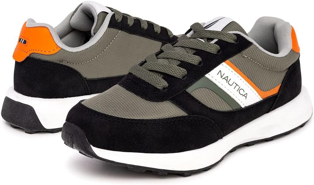 Nautica Kids Boys Casual Lace-Up Fashion Sneakers Oxford Comfortable Walking Shoe-Runout 2 Youth-Black Olive - Image 7