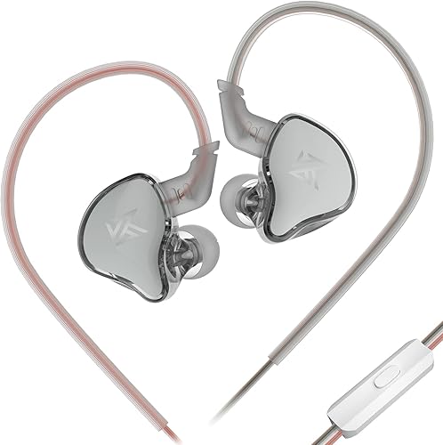 KZ - Auriculares de alta fidelidad para amantes de la música, KZ EDC X Dynamic Driver IEM, auriculares económicos para juegos y deportes (gris