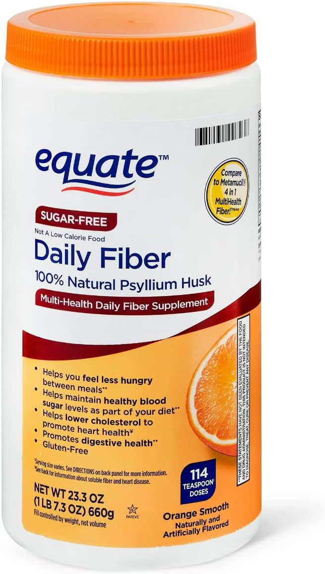 Equate SugarFree Daily Fiber Powder Natural Psyllium