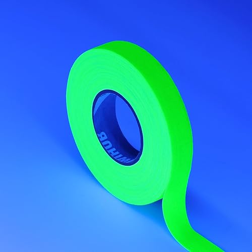 Miniatura 36 de Tela fluorescente reactiva a la luz negra ultravioleta/cinta de neón Gaffer, cinta de punta súper brillante para suministros de fiesta brillante, 1