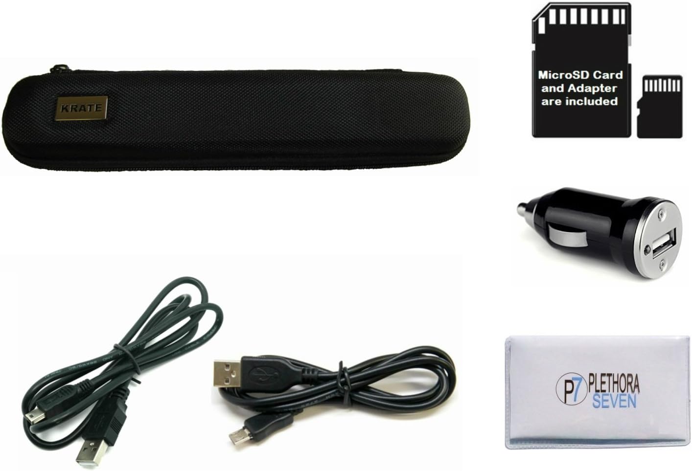 Portable Wand Scanner Accessories Bundle for VuPoint and Other Magic Wand Scanners - Protective Case, USB Cables, 8GB MicroSD Card, Car Adapter