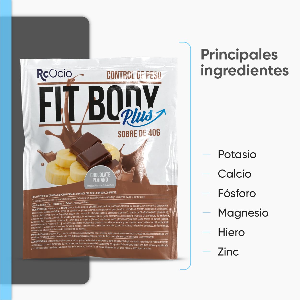 Batidos Sustitutivos de Comida con Proteínas y Colágeno | Control de Peso | Batido Dietético Saciante | Chocolate Vainilla Fresa Plátano