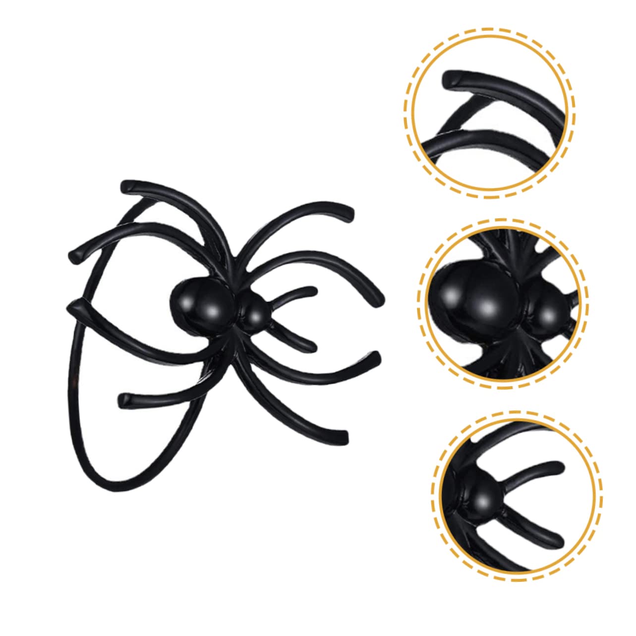 PRETYZOOM Pz portatovagliolo ragno Tovaglioli monotoni Fermatovagliolo Halloween mini tromba d'aria Decorazione della cena portatovaglioli arredamento ornamenti decorativi per tovaglioli