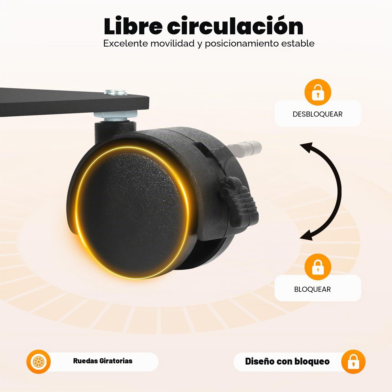 Media luna, lámpara cosmética LED con soporte para teléfono y ruedas, 2 opciones de control ajustables de 3200 K-5600 K, luces de belleza para sala de estar, estudios fotográficos, mesas