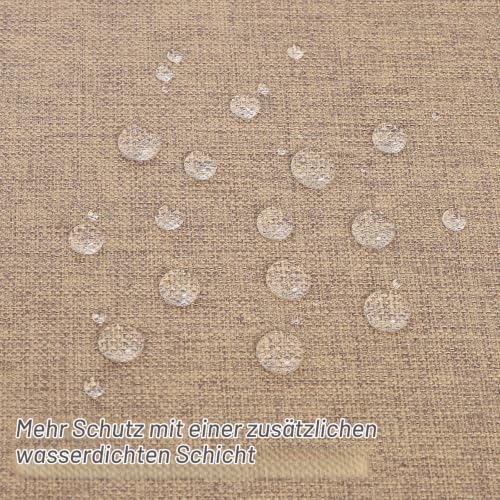 Homaxy Leinenoptik Tischdecke Abwaschbar Lotuseffekt Eckig 80x80cm Hellbraun – Ansicht 4