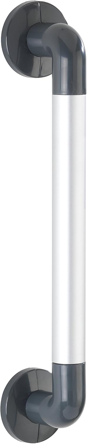 WENKO Wall Grip Secura 43cm in Silver/Black, Aluminum, 8 x 43 x 7 cm