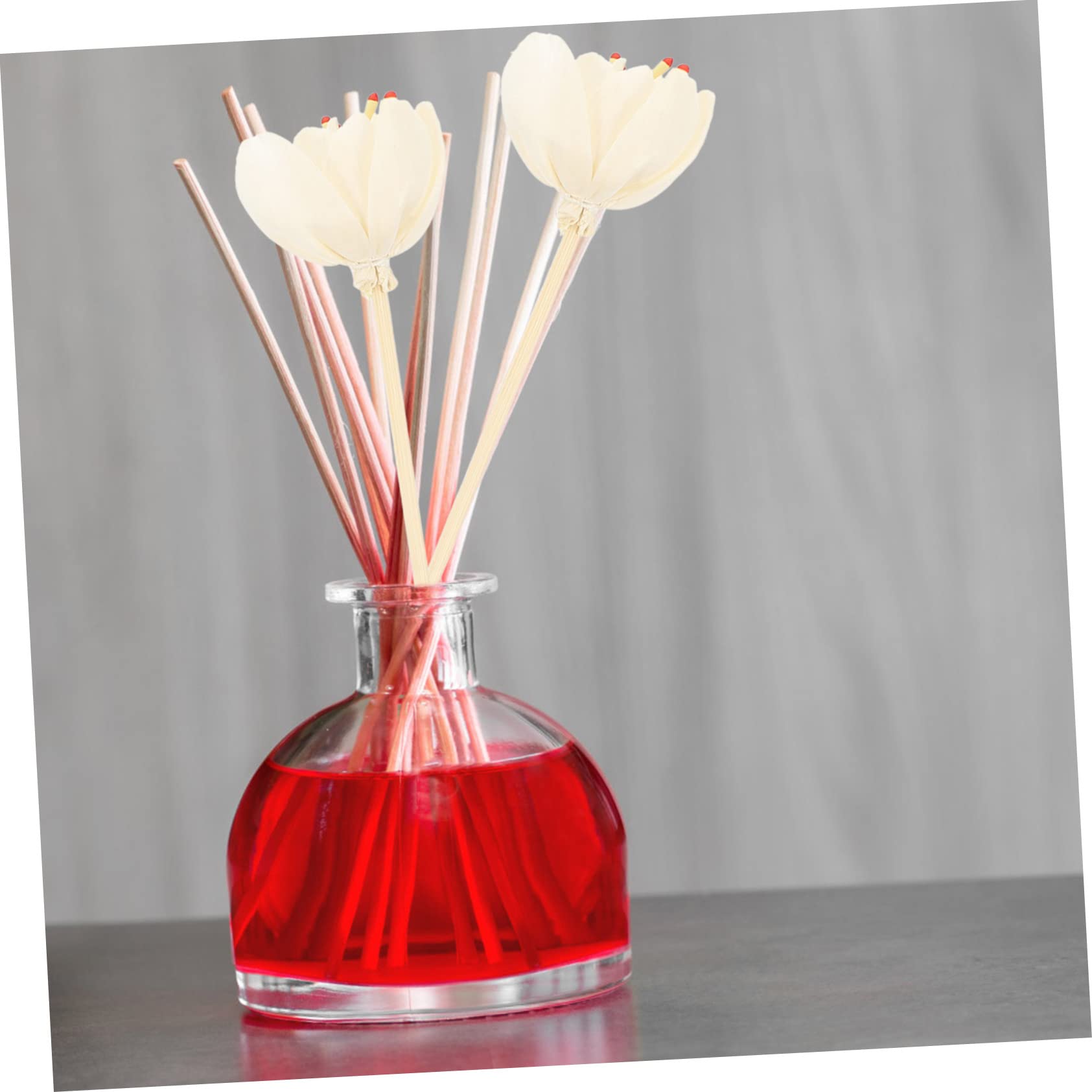 Cabilock 50 Stück Aromatherapie-Rattan Parfümdiffusor mit künstlichen Blumen künstliche Rosenblüte getrocknet Luft Schilf wohnungseinrichtung wohnungsdeko Aroma-Sticks Diffusorstab
