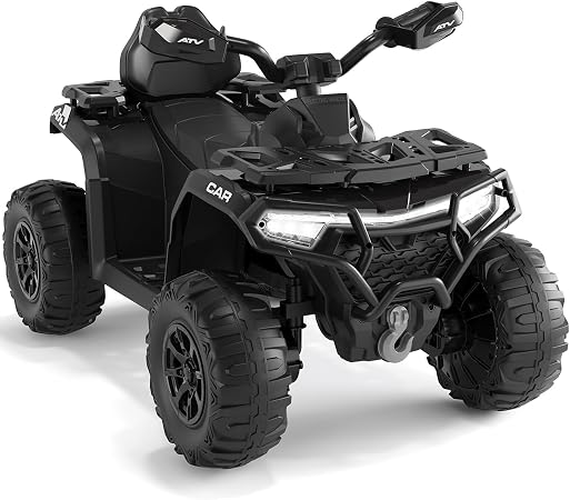 CherishCradle Quad Électrique Enfant 12V ATV Tout-Terrain avec Télécommande Parentale et LED