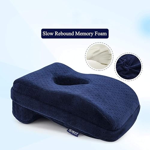 Miniatura 5 de BOLLAER Cojín de almohada para dormir para la siesta para la oficina, espuma viscoelástica de rebote lento boca abajo, cojín de escritorio para la