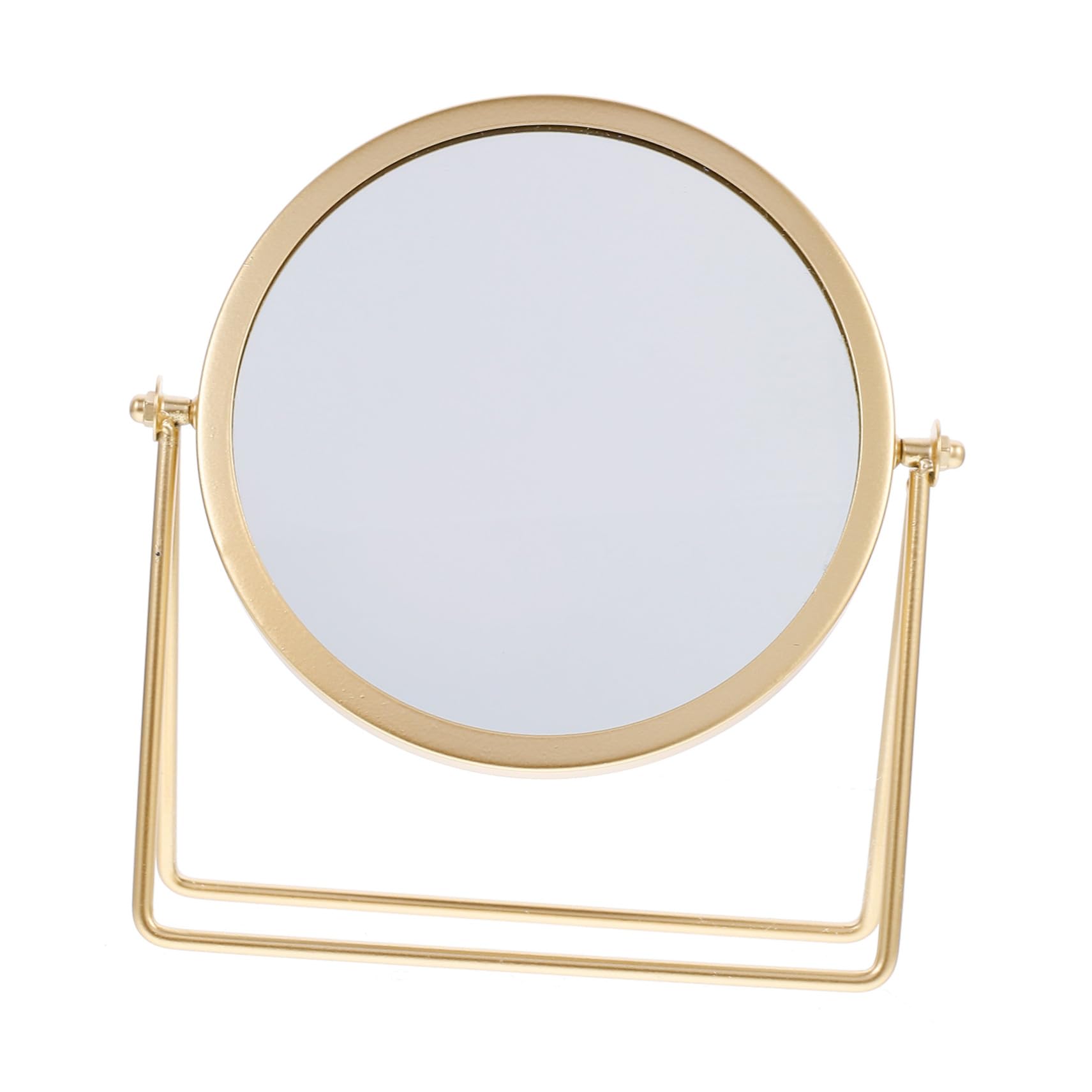 Miroir de Coiffeuse Élégant Or Métal Doré avec Angle de Vue Ajustable