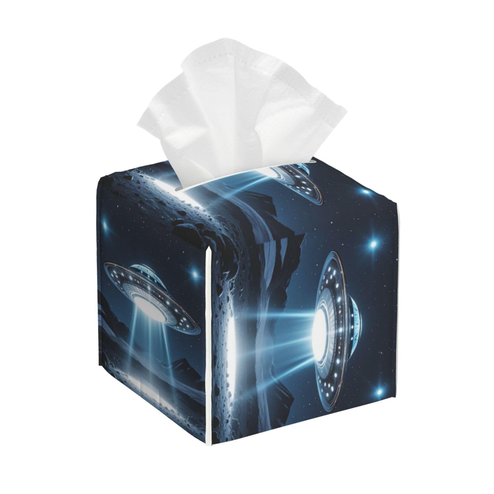 Ufo at Night Tissue Box Cover Square Cube Boxes