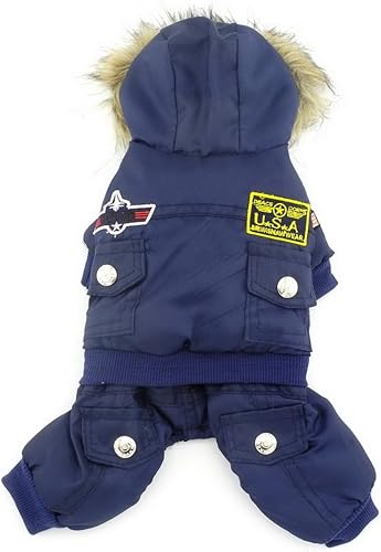 Miniatura 3 de Ranphy Traje de nieve impermeable para perro, abrigo de invierno con forro polar para mascotas, ropa acolchada de algodón para cachorros, chaqueta
