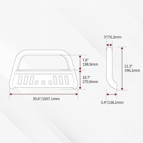 Miniatura 9 de YITAMOTOR Bull Bar compatible con Toyota Tundra 2007-2021Sequoia 2008-2022 con luz LED, cepillo de tubo negro de acero inoxidable de 3 pulgadas,