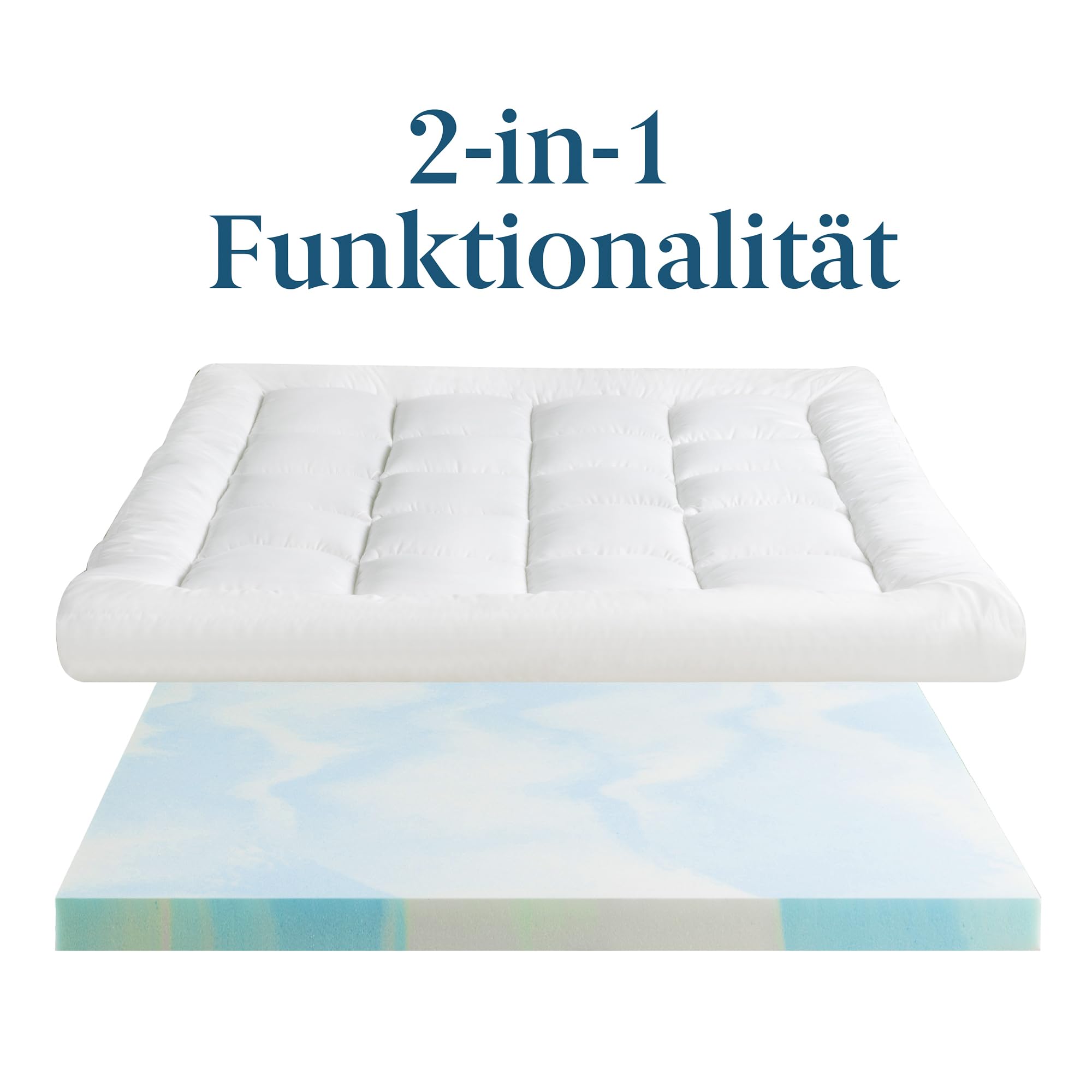 Zinus Materac wierzchni z pianki Visco, 140 x 200 cm, grubość 10 cm, wzornictwo Open-Cell, certyfikat Oeko-Tex, oddychająca i ortopedyczna, ergonomiczny komfort, średnio twardy, biały
