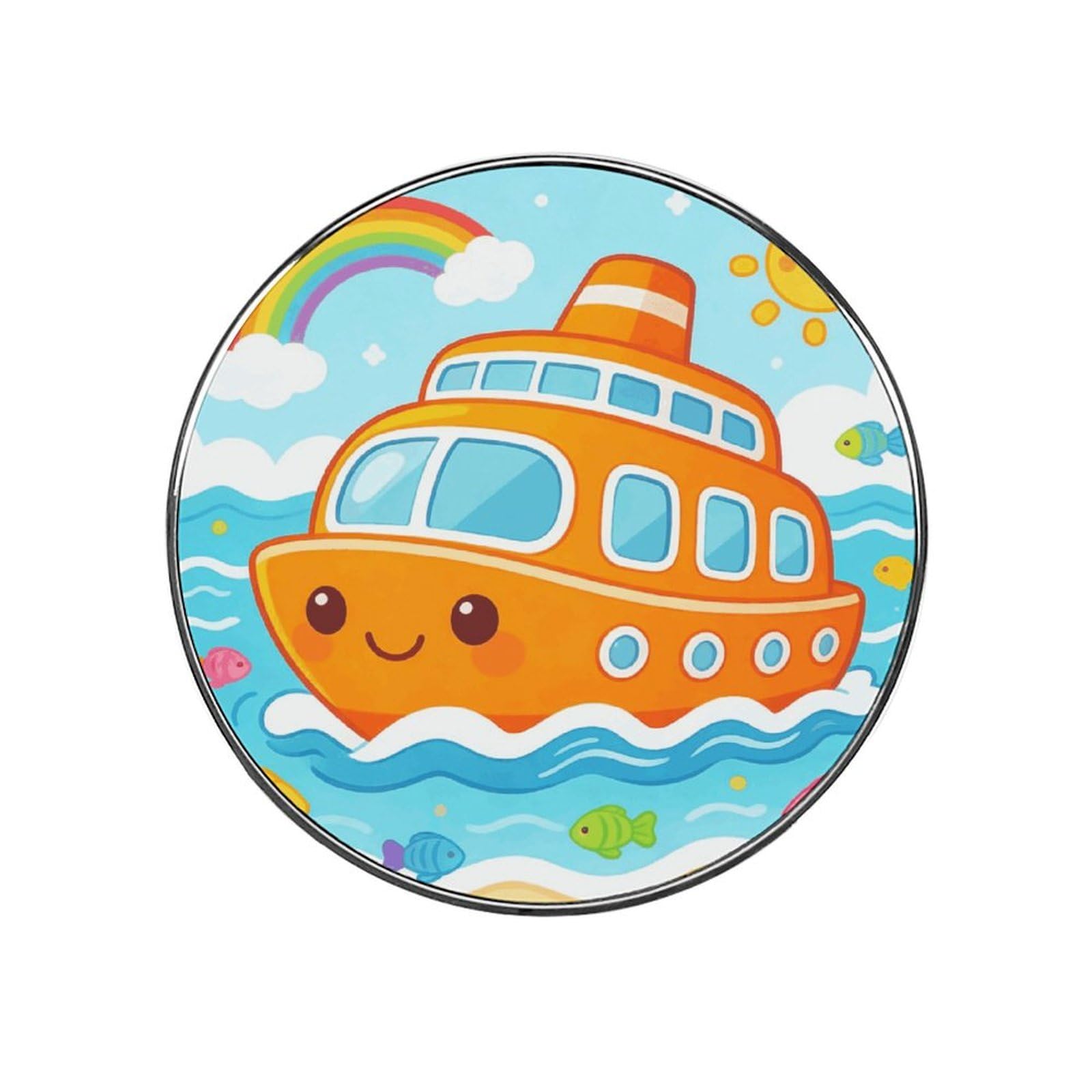 Orange Cruise Customizable Refrigerator Magnets, Strong Magnetic Fridge Stickers, Funny Round Decorative Fridge Magnets for Home Kitchen, Whiteboard, Locker, and Office