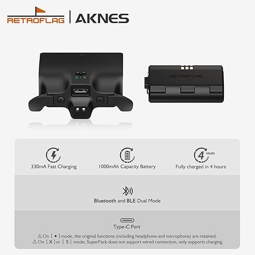 Vista 6 de AKNES RetroFlag Superpack Xbox Series XS Controller Strike Pack Paddle, 1000mAh Rechargeable Battery, Programmable Back Buttons, MappingSix-Axis