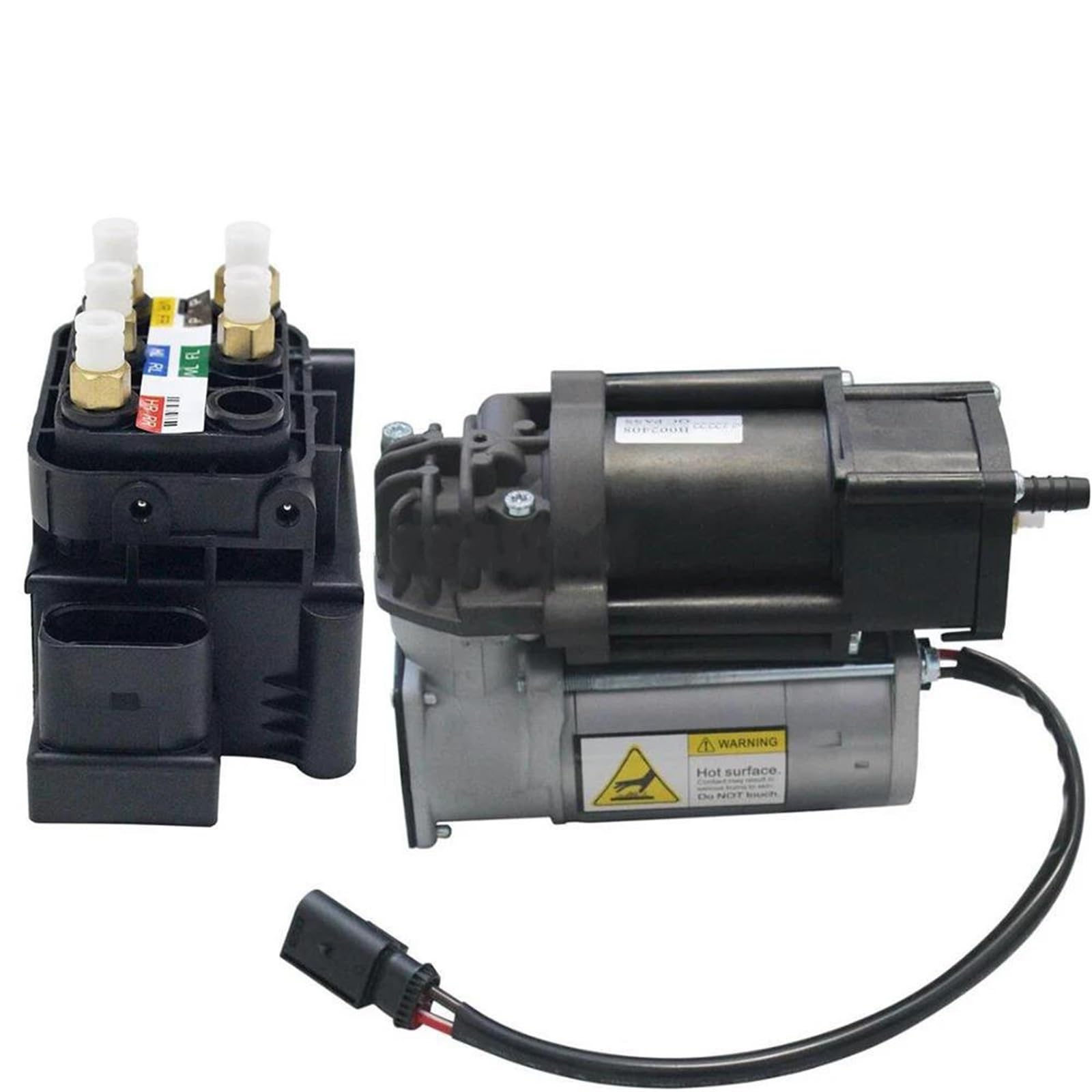 Suspensiones de aire 1 Bomba Compresora Suspensión Neumática Con Bloque Válvula Solenoide Para Mercedes Para Benz W205 C205 A205 S205 Clase C OEM 2053300104 Amortiguadores