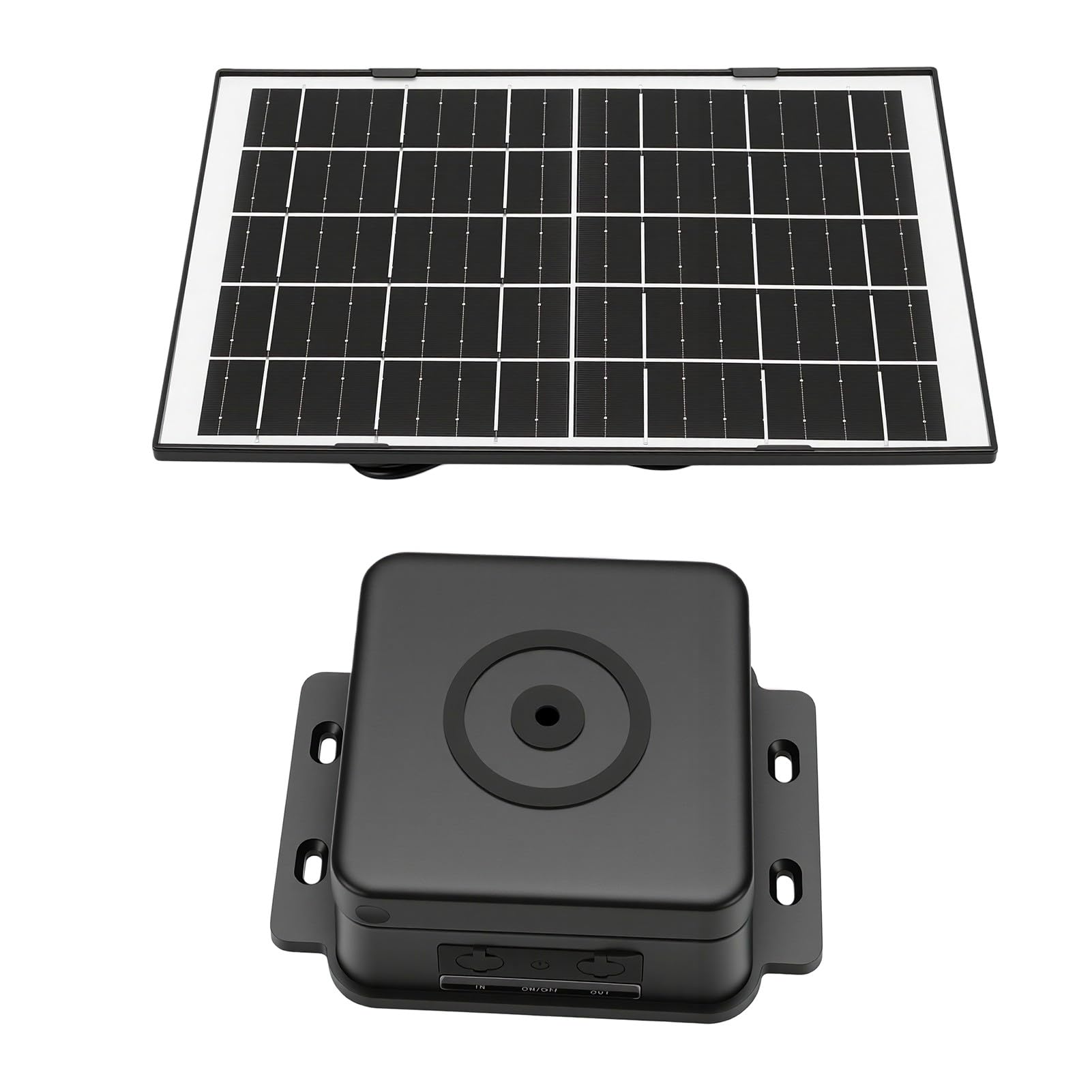 4 W Tragbares Solarpanel, 15000 MAh Eingebauter mit Typ-C-Ausgang, 5 V 1 A für Outdoor-Überwachungskameras, Smart Locks, Campingleuchten (BLACK)