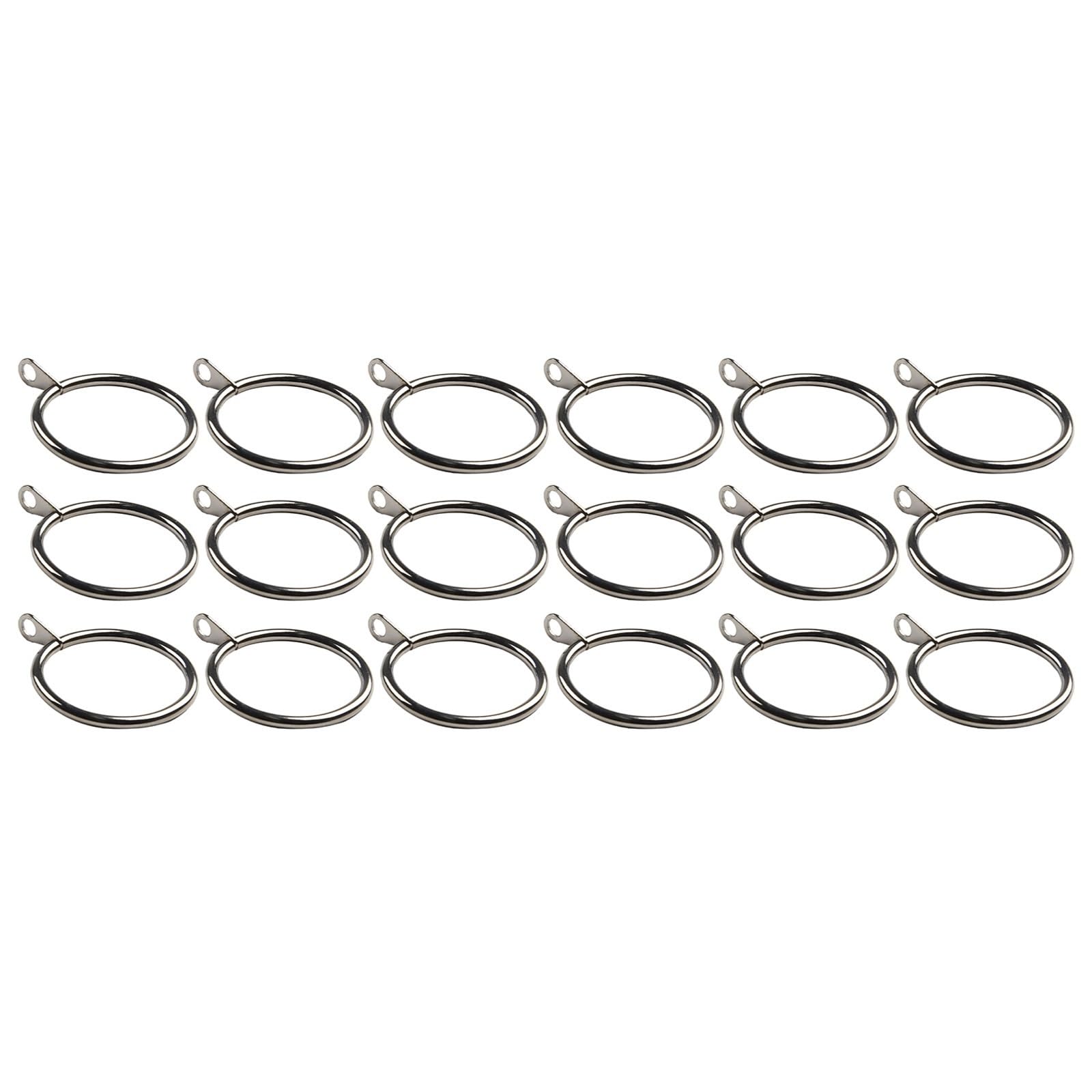 Anneaux de rideaux, Anneaux de rideaux, 100 pièces, crochets suspension en métal, robustes, adaptés aux tringles jusqu'à 37 Mm(Silver)