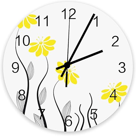 Amazon Com Aomike 12 Inch Wall Clock Yellow Flowers Plant Line Painting Wall Clock Decorative Battery Operated Round Wall Clock For Kitchen Dining Room Bedroom Office School Home Kitchen Amazon Com Aomike 12 Inch Wall Clock Yellow Flowers Plant Line Painting Wall Clock Decorative Battery Operated Round Wall Clock For Kitchen Dining Room Bedroom Office School Home Kitchen