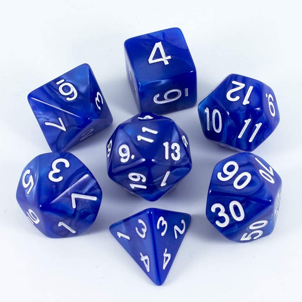 Bobozhong Blue Polyhedral Dice,7Pcs Layered Polyhedral D&D Dice,For Dungeons And Dragons Rpg Mtg Table Games(Blue)
