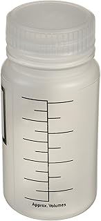 Dynalon 501505-0060 Polypropylene Wide Mouth Graduated Bottle with Labeling Area and Screw Cap, 60ml Capacity (Case of 12)
