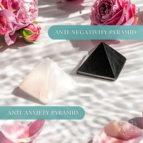 Miniatura 2 de Conscious Items - Pirámide de Shungita - Pirámides calmantes del estrés - Shungite - Pirámide de Piedra Natural - Piramida Negra - Pirámide Ansiedad